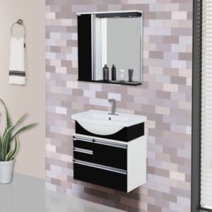 ARMÁRIO KIT FIRENZE SUSPENSO COM ESPELHEIRA E PIA LOUÇA A.J.RORATO  – 63,5cm (COD 11962)